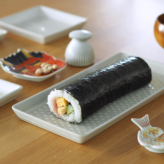 オリメ　P鹿の子　長角皿　ホワイト　/　ORIME