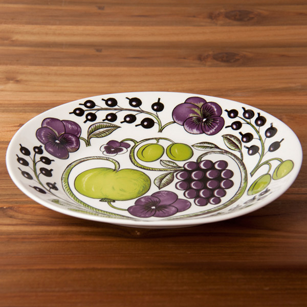 アラビア　パープル　パラティッシ　オーバルプレート　22×25cm　/　ARABIA　Paratiisi　※