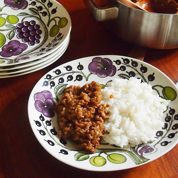 アラビア　パープル　パラティッシ　オーバルプレート　22×25cm　/　ARABIA　Paratiisi　※