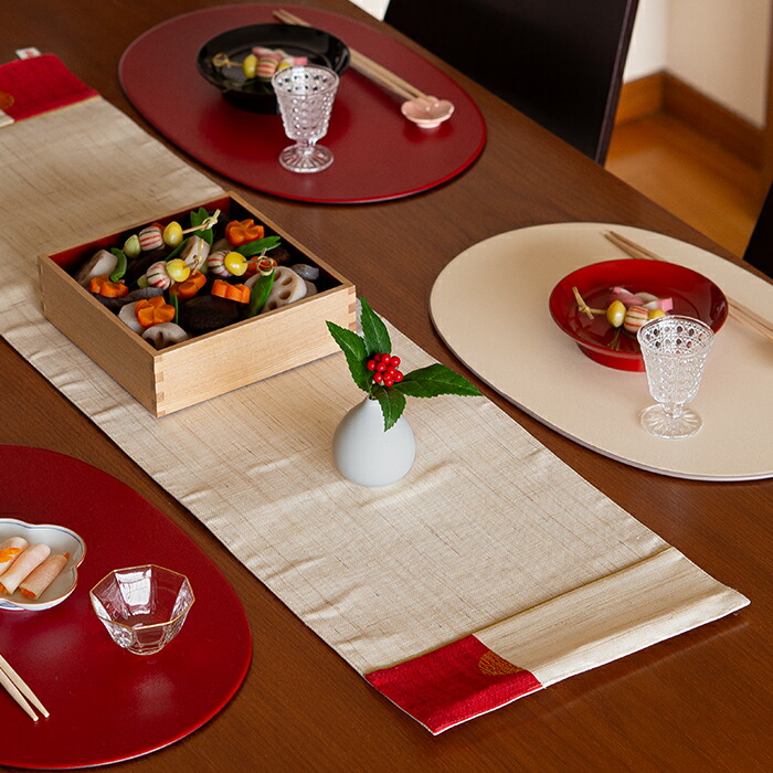 バンイノウエ　日の出ラナー　テーブルランナー 　生成　/　BAN INOUE