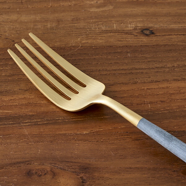 【正規品】クチポール　ゴア・グレー　ゴールド　ディナーフォーク　/　Cutipol　GOA-Gray　□