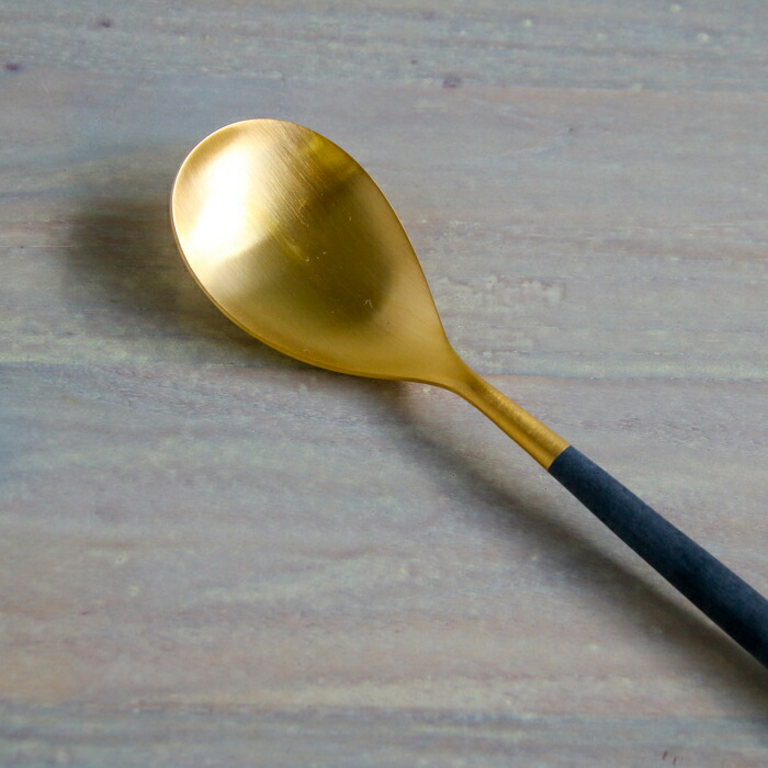 【正規品】クチポール　ミオ・ブラック　ゴールド　テーブルスプーン　/　Cutipol　MIO-Black