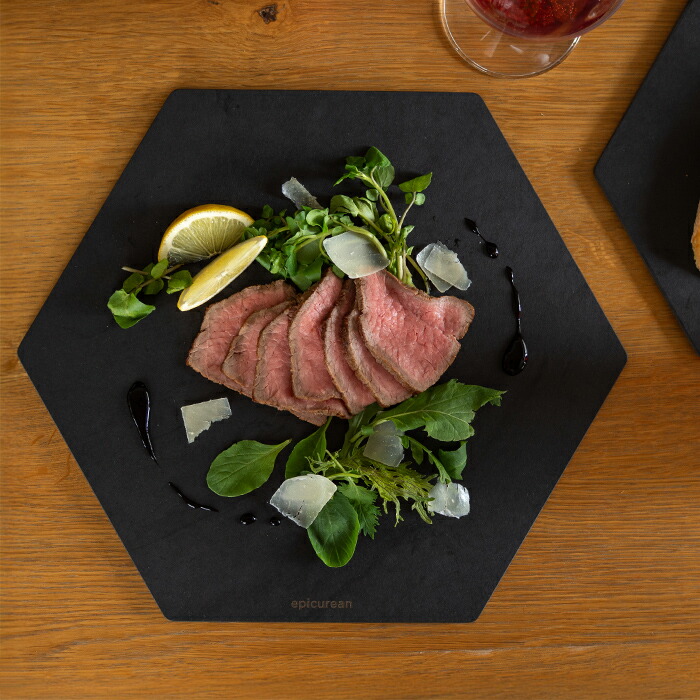 エピキュリアン　六角カッティングボード　M　ブラック　/　epicurean