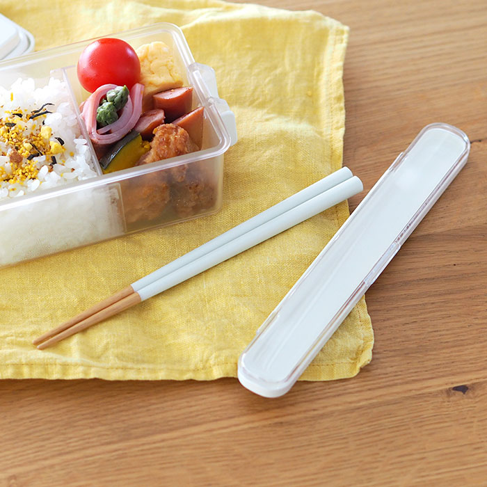 ベントーストア 木製箸 18cm ケース付き ミルキーホワイト / BENTO STORE