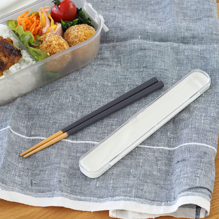 ベントーストア 木製箸 18cm ケース付き スモーキーグレー / BENTO STORE