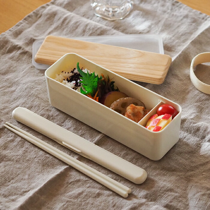 ベントーストア 木蓋のお弁当箱 スリム 栓の木 400ml ホワイト / BENTO STORE