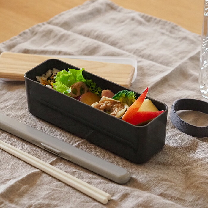 ベントーストア 木蓋のお弁当箱 スリム 栓の木 400ml チャコール / BENTO STORE