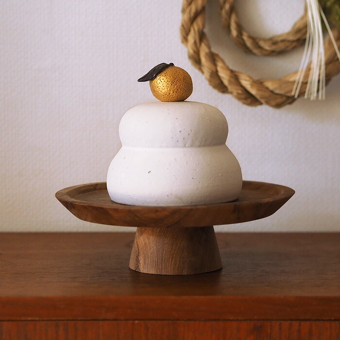 ■【2026年福袋5】作陶家・原田敬子さんの鏡餅&手仕事感じる正月飾り3点セット【ラッピング不可】【12月中旬～年内配送予定】