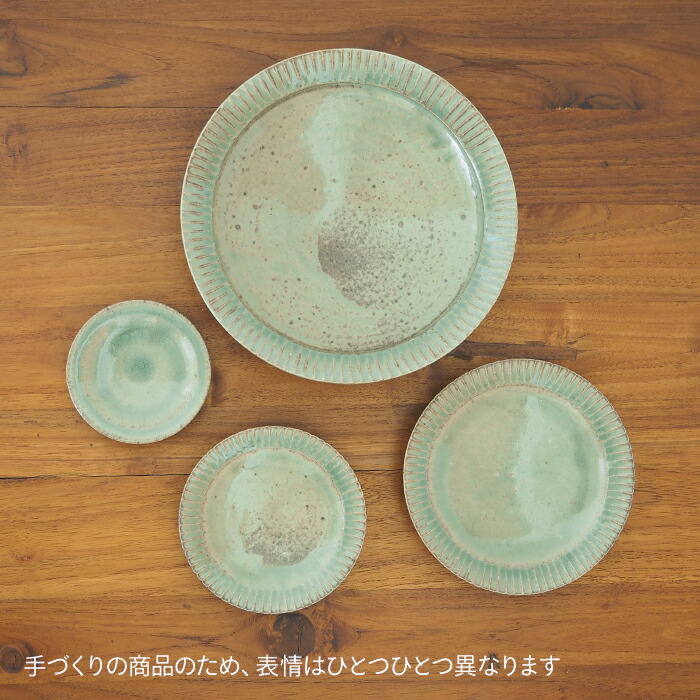 市野耕　灰釉　5寸縞皿