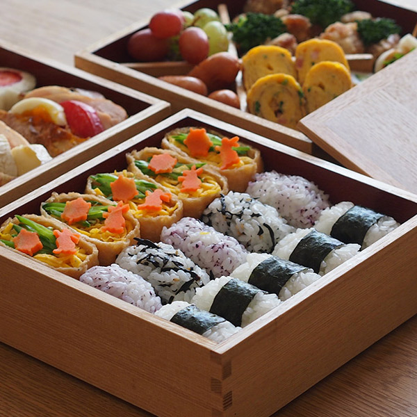 松屋漆器店 白木 6寸三段重 内朱【25WS】【ms】