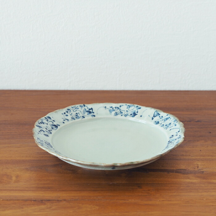 石井桃子　花唐草　7寸　フリル皿