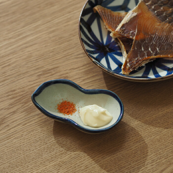 石井桃子 ひょうたん豆皿 青