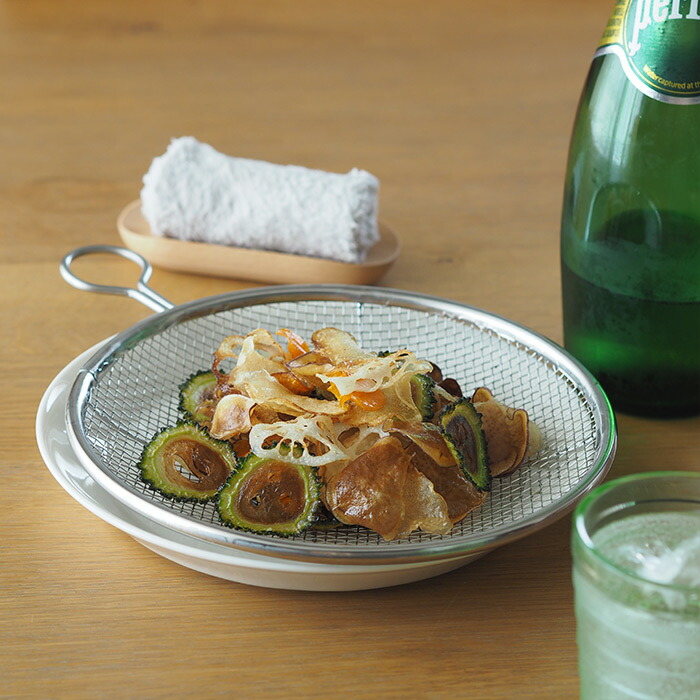 ＼ヒルナンデス！でご紹介／kanリング付盆ザル　21cm