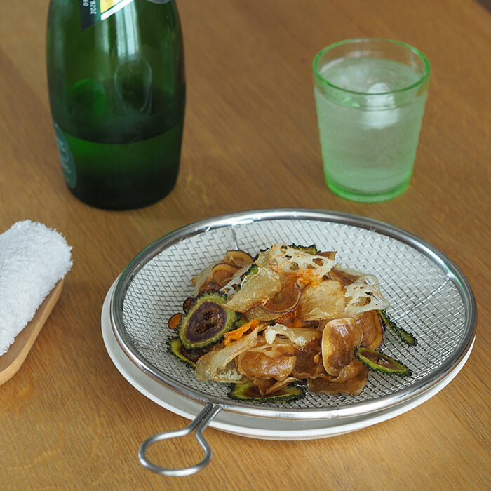 ＼ヒルナンデス！でご紹介／kanリング付盆ザル　21cm