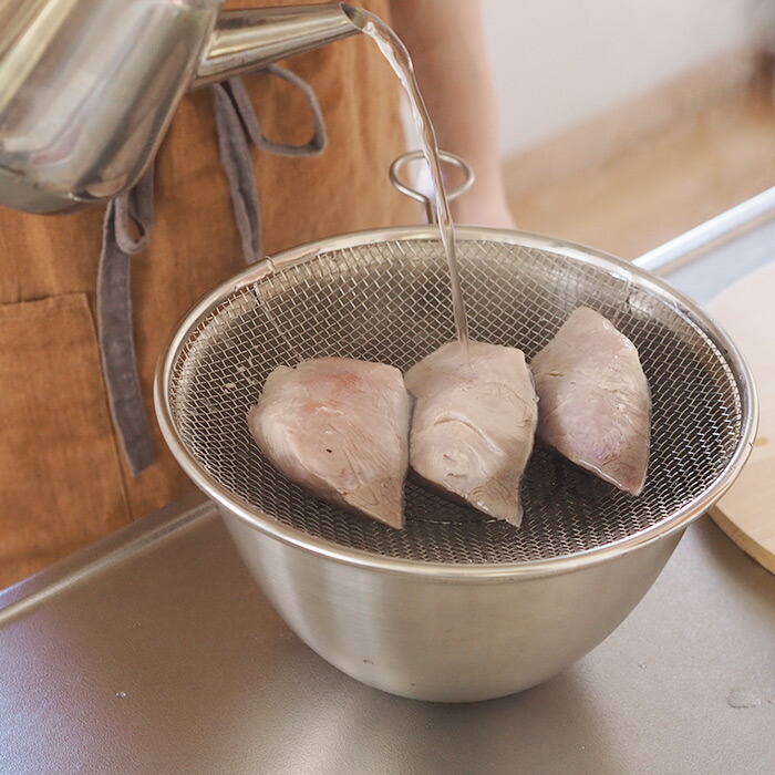 ＼ヒルナンデス！でご紹介／kanリング付盆ザル　24cm