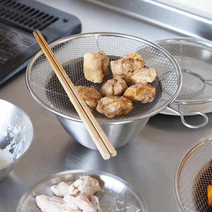 ＼ヒルナンデス！でご紹介／kanリング付盆ザル　27cm