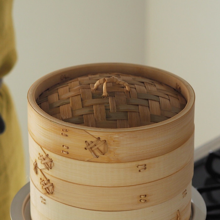 かごや　竹　中華せいろ　18cm　蓋