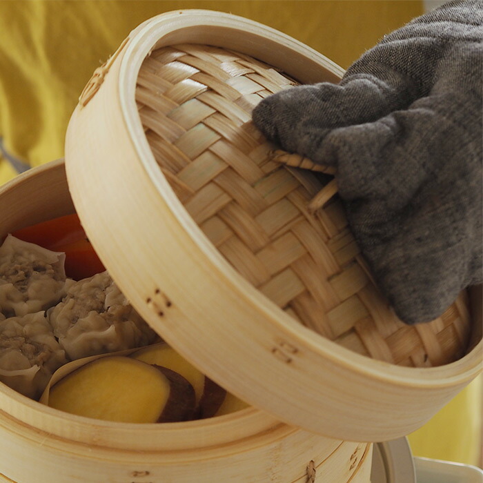 かごや　竹　中華せいろ　21cm　蓋