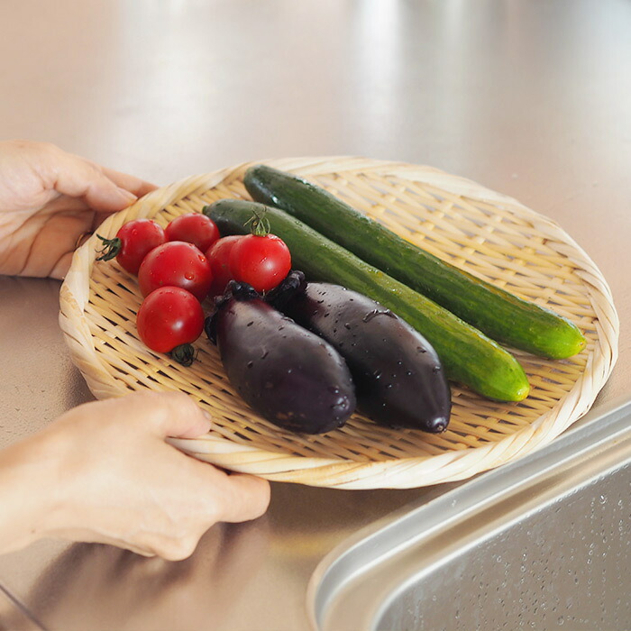 かごや　特選　丸盆ざる　27cm