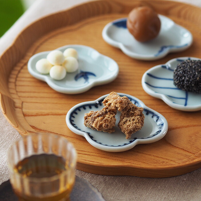 日下華子　色絵　ステッチ　もっこ豆皿