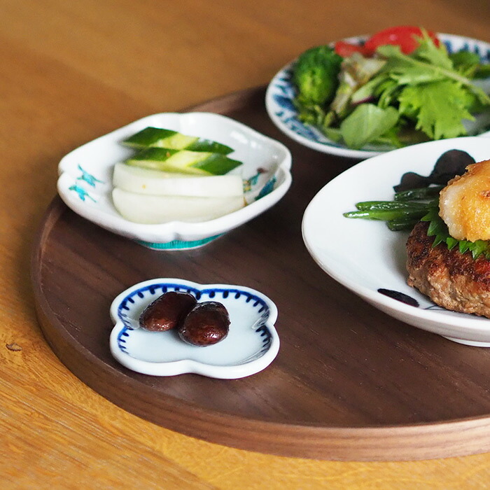 日下華子　色絵　ステッチ　もっこ豆皿