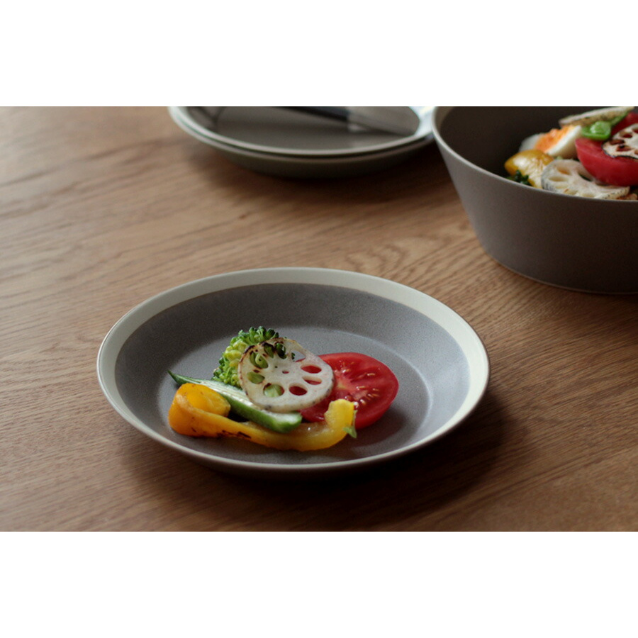 yumiko iihoshi porcelain × 木村硝子店 dishes 180 plate moss gray matte / ディシィーズ モスグレー マット