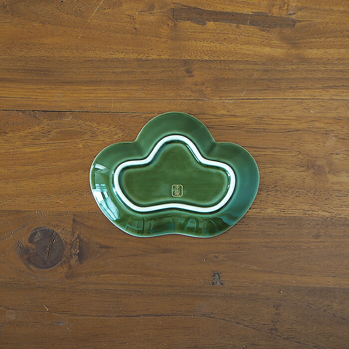 幸楽窯　錦　茶緑金　松葉形　銘々皿【25WS】