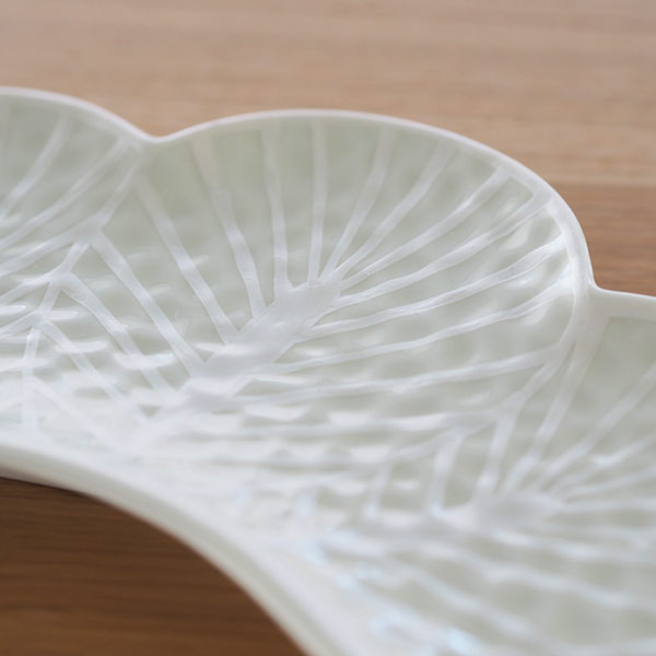 幸楽窯　錦　銀　松葉形　前菜皿【25WS】