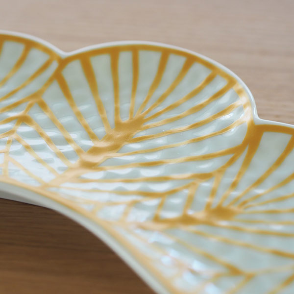 幸楽窯　錦　金　松葉形　前菜皿【25WS】