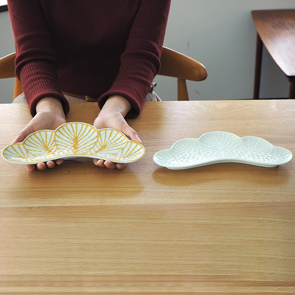 幸楽窯　錦　金　松葉形　前菜皿【25WS】