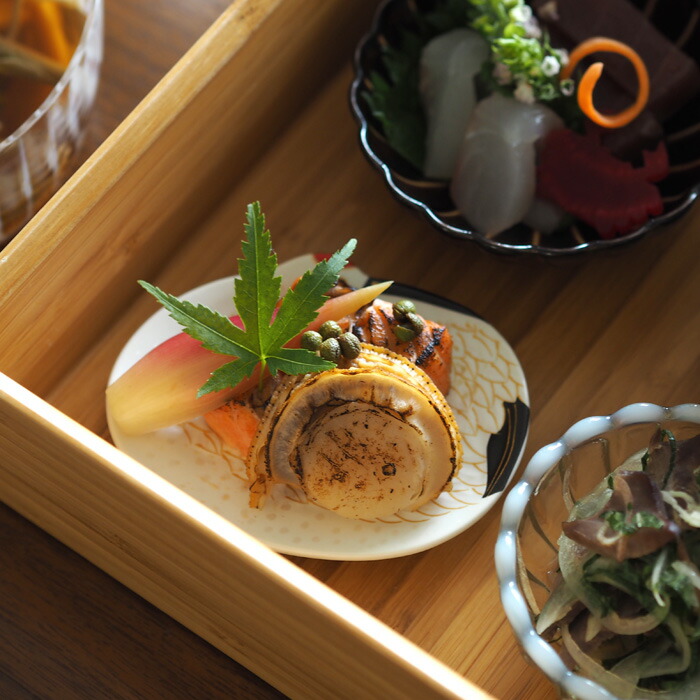 幸楽窯　錦　雪衣　金羽根　鶴形　銘々皿【25WS】