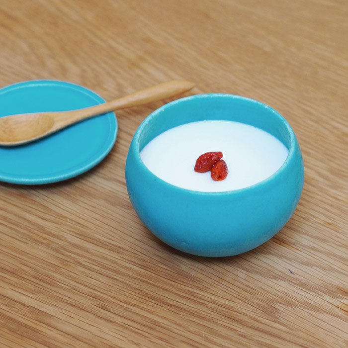 飯高幸作 フタック 蓋物 丸 S ブルー / kousha ceramic works