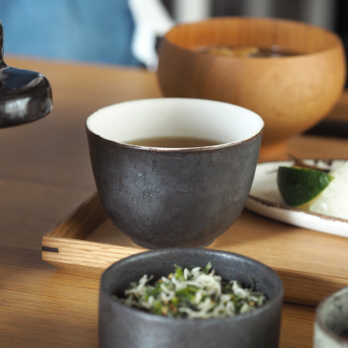 飯高幸作　湯のみ　刷毛黒 　/　 kousha ceramic works