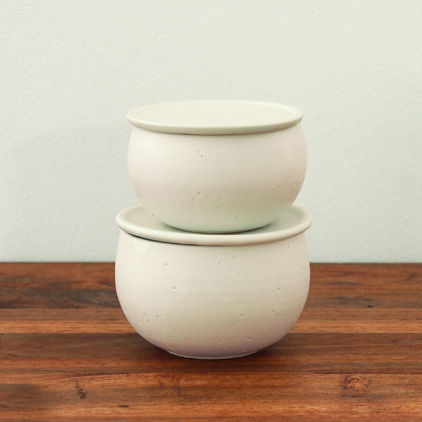 飯高幸作　フタック　蓋物　丸　L　ホワイト　/　kousha ceramic works