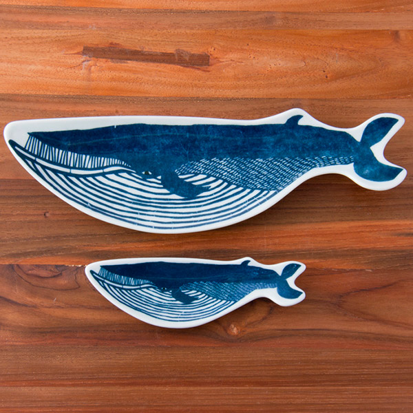 倉敷意匠　kata　kata　印判手豆皿　クジラ