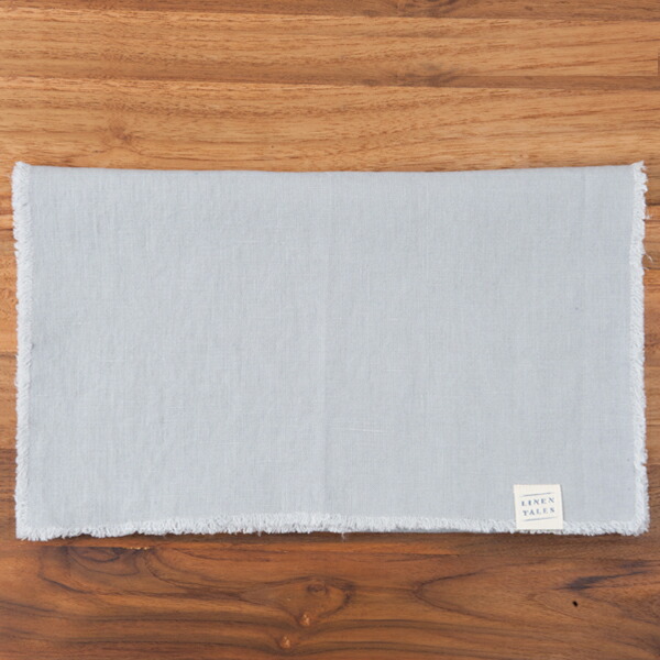 リネンテイルズ　フリンジ　テーブルランナー　ライトグレー　40×200　/　LINEN　TALES
