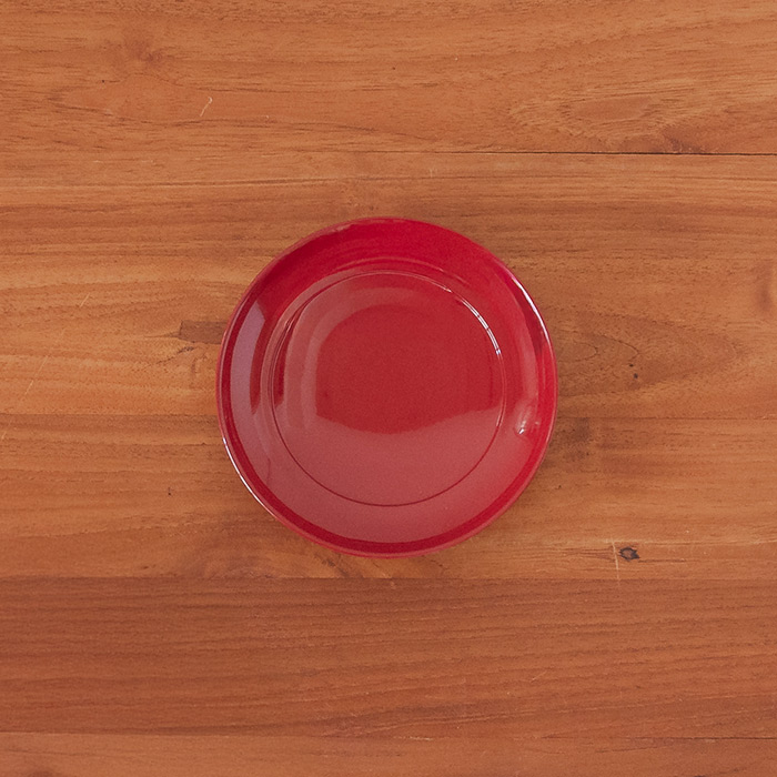 椿皿　4.5寸　赤【25WS】【ny】