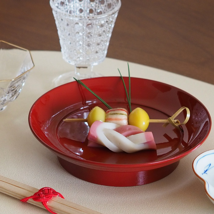 椿皿　4.5寸　赤【25WS】【ny】