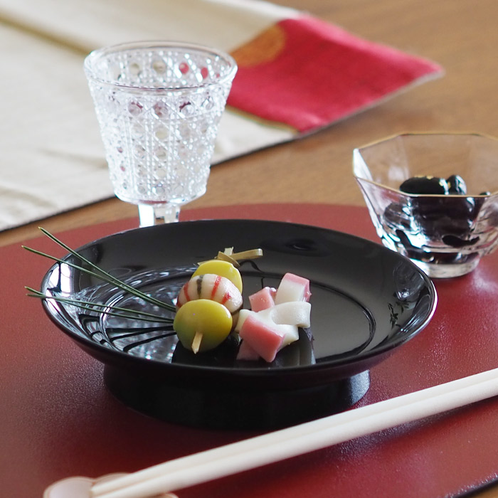 椿皿　4.5寸　黒【25WS】【ny】