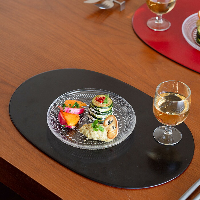 ■【プロキッチンオリジナル】【2枚セット】小判盆　両面　赤×黒　/　PROKITCHEN