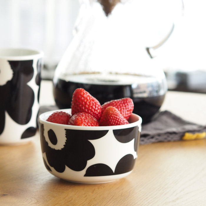マリメッコ ボウル 250ml ウニッコ ブラック×ホワイト / marimekko Unikko