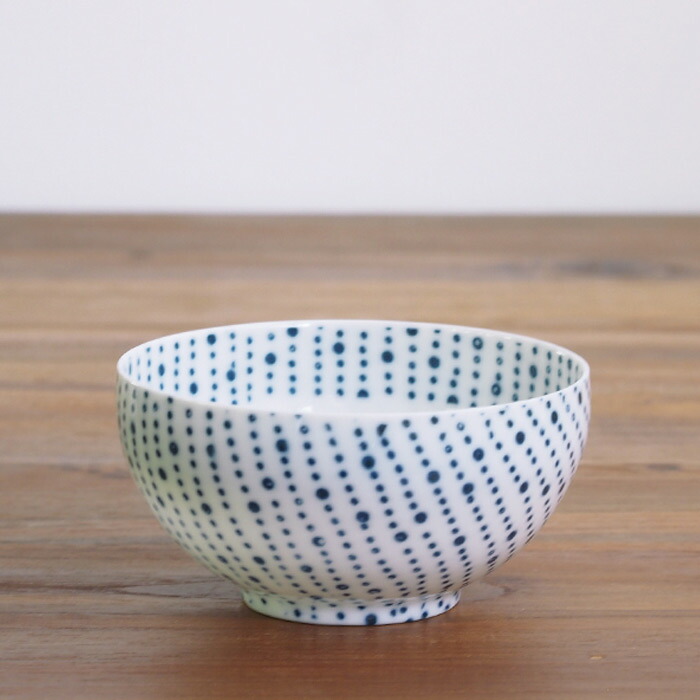 丸直製陶所　染付陶碗　五月雨　青　※