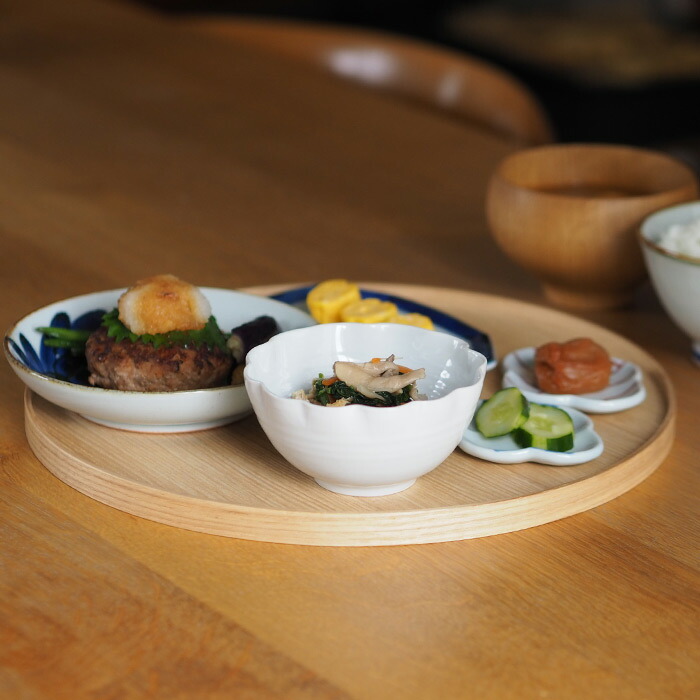 松屋漆器店　白木　丸盆30cm【25WS】【ms】