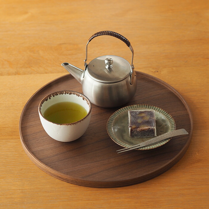 松屋漆器店　ウォールナット　丸盆30cm【25WS】【ms】