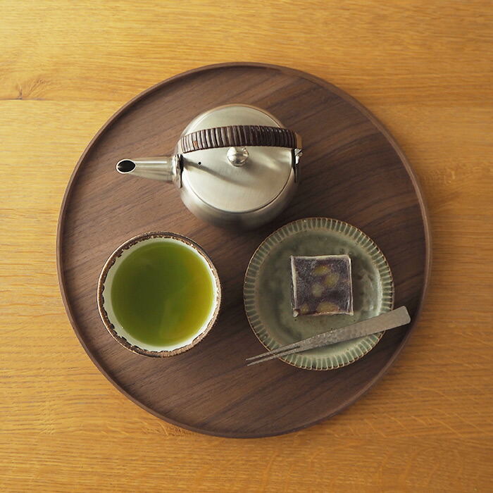 松屋漆器店　ウォールナット　丸盆30cm【25WS】【ms】