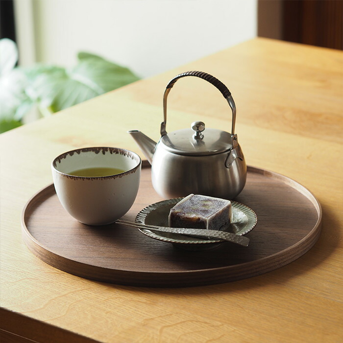 松屋漆器店　ウォールナット　丸盆30cm【25WS】【ms】