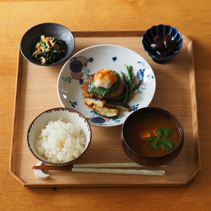 松屋漆器店　白木　面取り隅切盆　33.4×33.4【25WS】【ms】