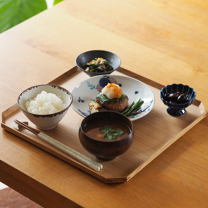 松屋漆器店　白木　面取り隅切盆　33.4×33.4【25WS】【ms】