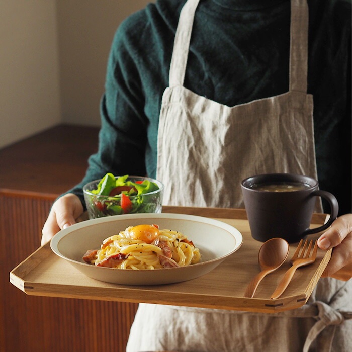 松屋漆器店　白木　面取り隅切盆　33.4×33.4【25WS】【ms】