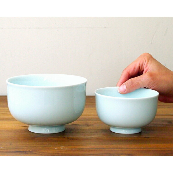 瑞々　茶漬碗　青白